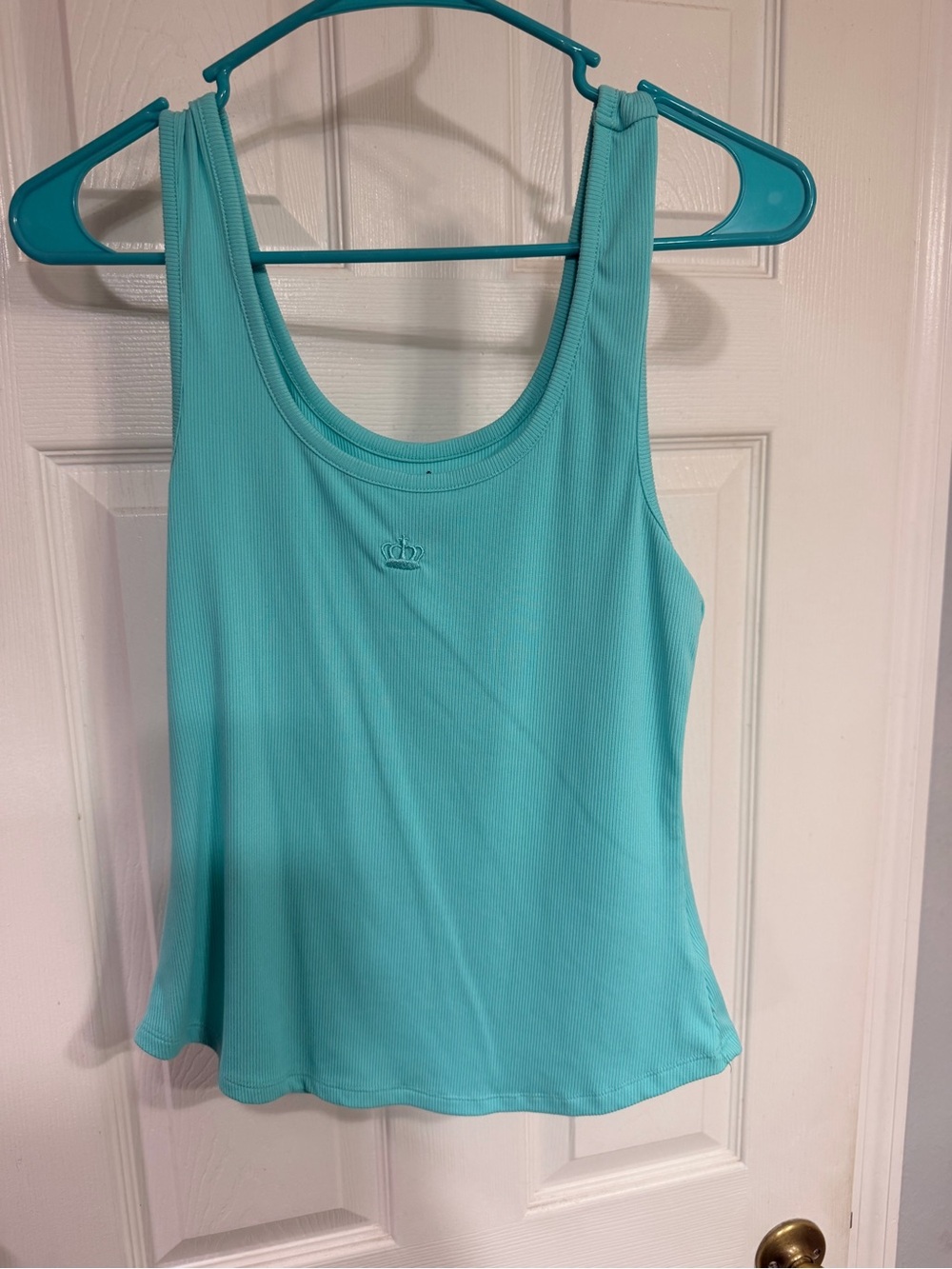 Juicy Couture Aqua Tank Top with Crown Embroidery